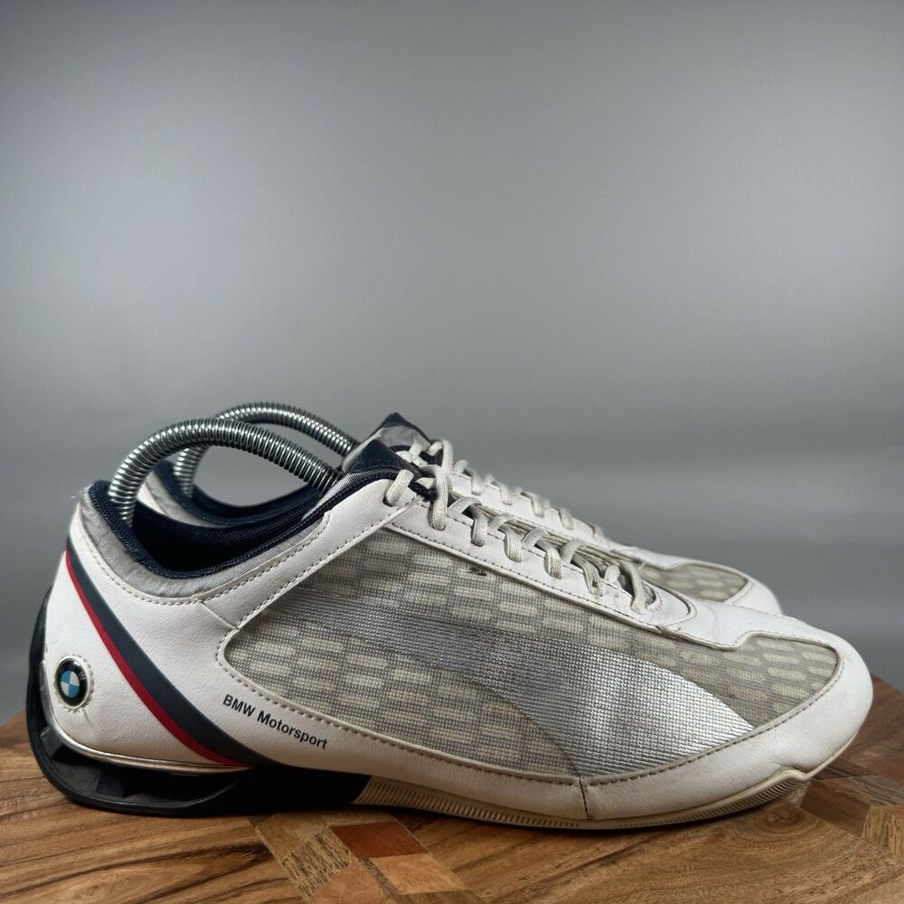 PUMA Power Cat BMW Motorsport Shoes Men's 8.5 Athletic Sneaker White Silver